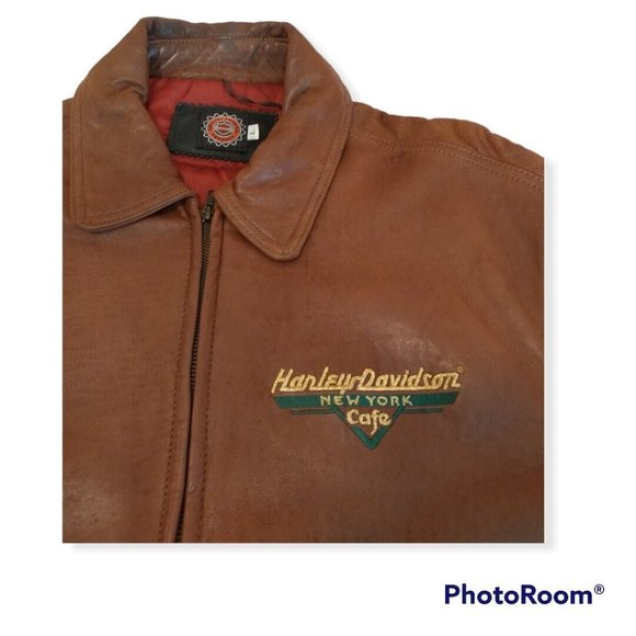 Vintage Men's Harley-Davidson Cafe New York Super-Soft Leather Jacket - Picture 4 of 8